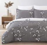 Floral Grey-Bed Sheet Set