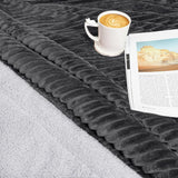 Charcoal Super Soft-Embossed Sherpa Blanket