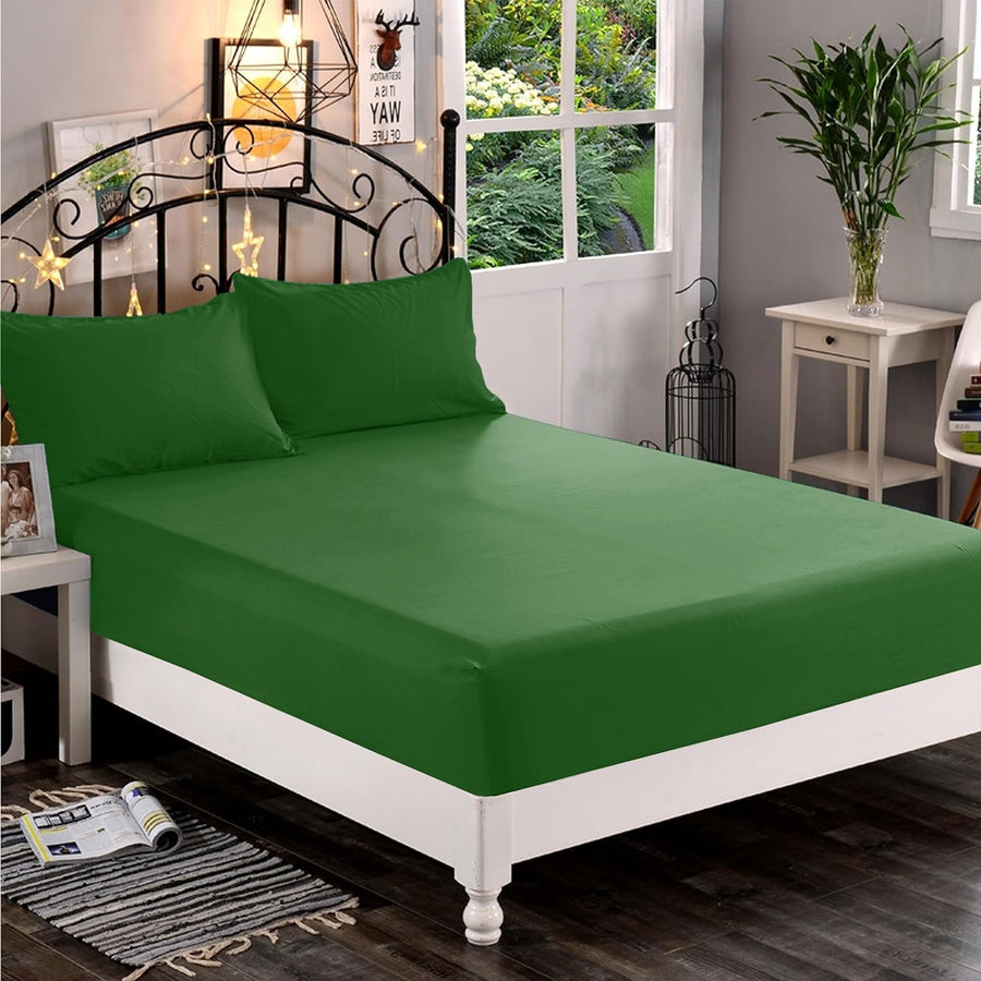 Ferrera Bottle Green-Fitted Sheet Set