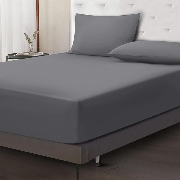 Ferrera Ash Grey-Fitted Sheet Set