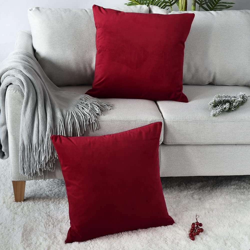 Maroon-Velvet Cushion Covers Pack of Two