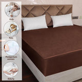 Water Proof- Fleece Mattress Protector (Dark Brown)