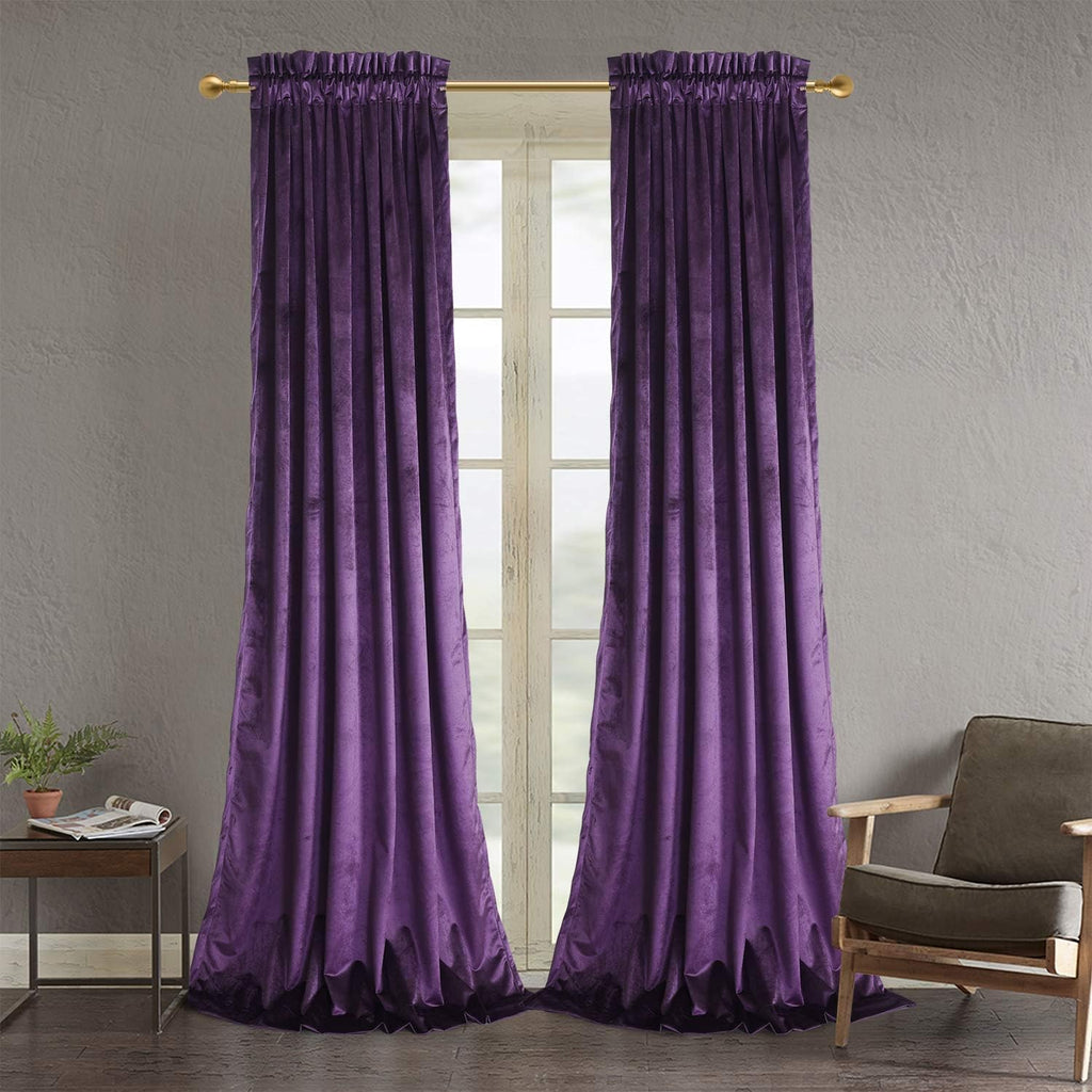 Plum-Velvet Window Curtains (Ultra Soft)