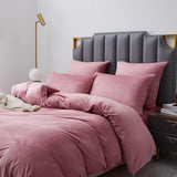 Pink Velvet-Bed Set 8 Pcs (Luxury)