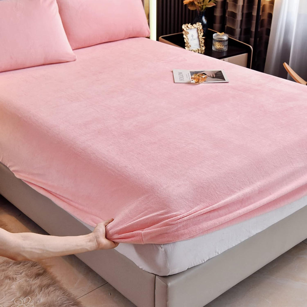 Pink Velvet-Luxury Fitted Sheet