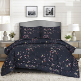 Floral Navy-Winter Comforter Set