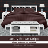 Brown Stripe-Bed Sheet Set