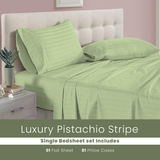 Pistachio Stripe-Bed Sheet Set