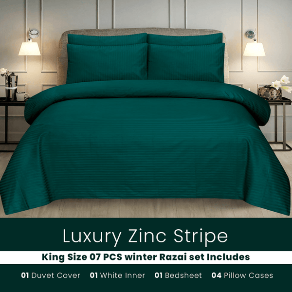 Zinc Stripe - 7pcs Winter Razai/Quilt Set (Luxury)