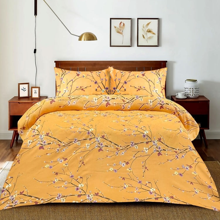 yellow cotton bed sheets set in pakistan