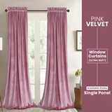 Pink-Velvet Window Curtains (Ultra Soft)