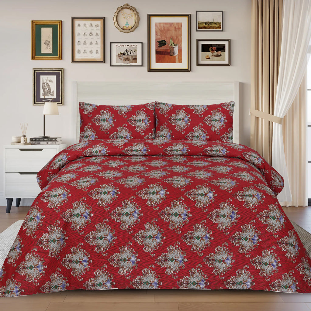 Red Bor-Bed Sheet Set