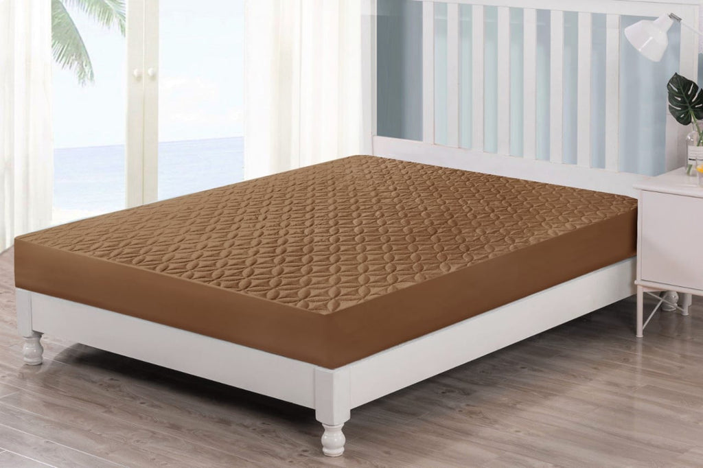 Brown Waterproof Quilted- Mattress Protector