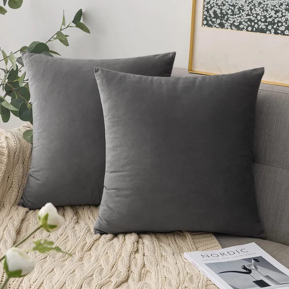 Imperial Charcoal Grey-Cushion Covers Pack of Two
