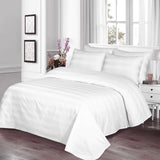 Creamy White Wide Stripe Satin-Bed Sheet Set
