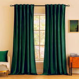 Green-Velvet Window Curtains (Ultra Soft)