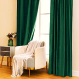 Green-Velvet Window Curtains (Ultra Soft)