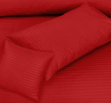 Red Stripe Satin-Bed Sheet Set
