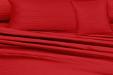 Red Stripe Satin-Bed Sheet Set