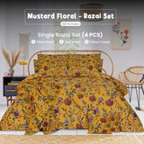 Mustard Floral - Winter Razai Set