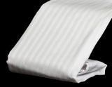 White Stripe Satin-Luxury Fitted Sheet