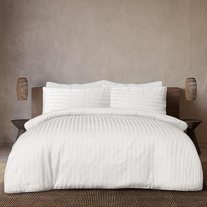 White Stripe-Bed Set 6 Pcs (Luxury)