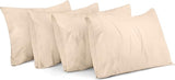 Beige Plain Pillow Case-Pack of 4