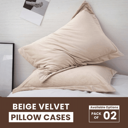 Beige Velvet - Pillow Cases - Windsorlino.com