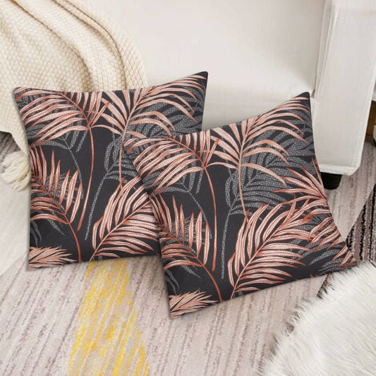 Black Leaves - Cushion Covers Pack of Two - Windsorlino.com