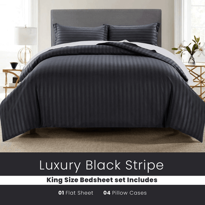 Black Stripe - Bed Sheet Set - Windsorlino.com