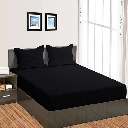 Black Stripe - Luxury Fitted Sheet - Windsorlino.com