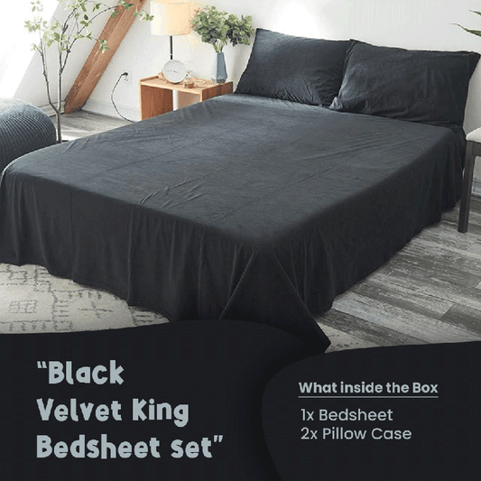 Black Velvet - Luxury Bed Sheet Set - Windsorlino.com