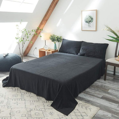 Black Velvet - Luxury Bed Sheet Set - Windsorlino.com