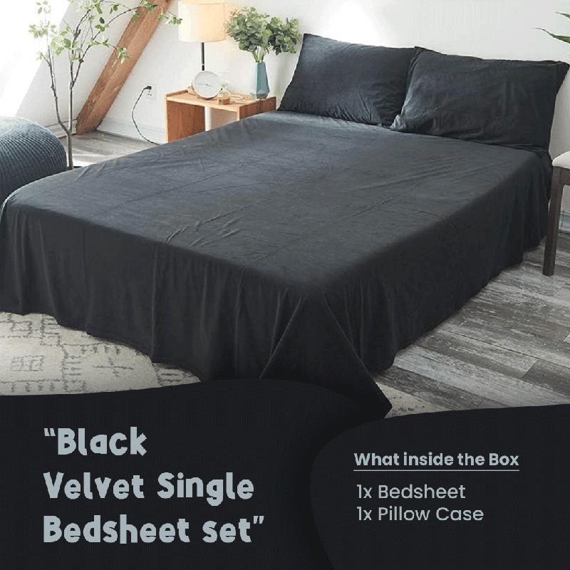 Black Velvet - Luxury Bed Sheet Set - Windsorlino.com
