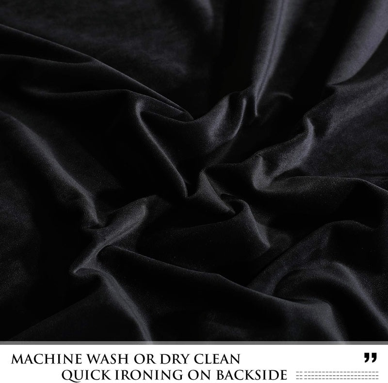 Black - Velvet Window Curtains (Ultra Soft) - Windsorlino.com
