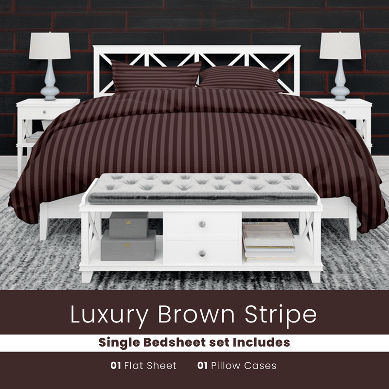 Brown Stripe - Bed Sheet Set - Windsorlino.com