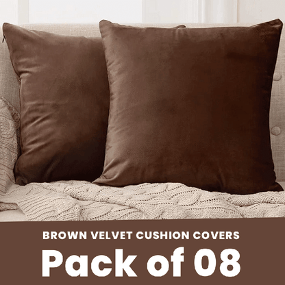 Brown - Velvet Cushion Covers - Windsorlino.com