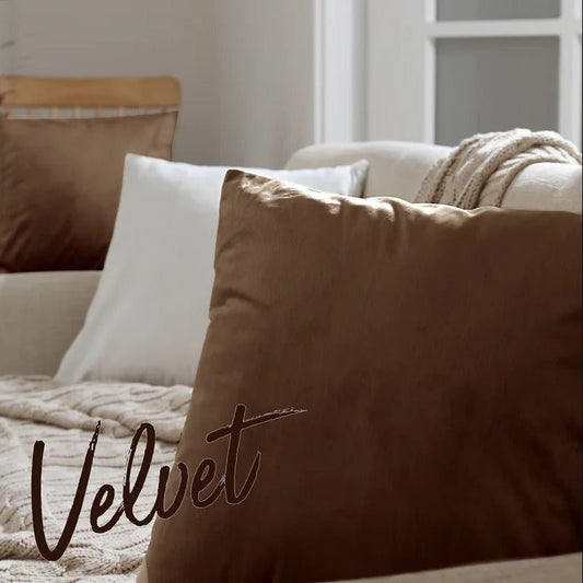 Brown - Velvet Cushion Covers - Windsorlino.com