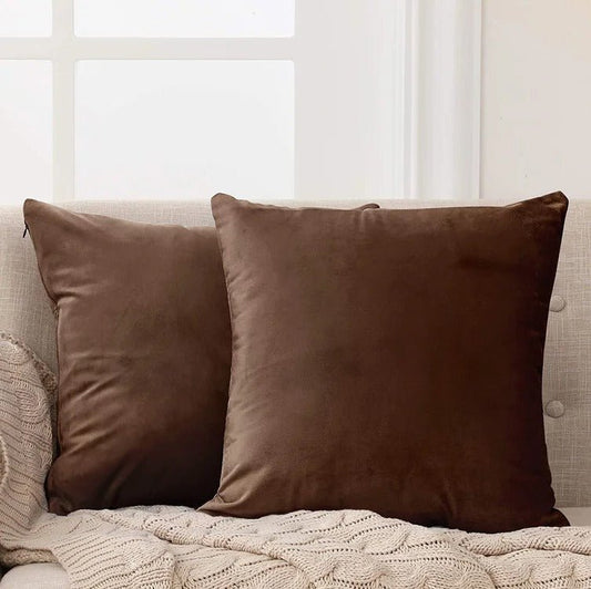Brown - Velvet Cushion Covers - Windsorlino.com