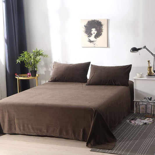 Brown Velvet - Luxury Bed Sheet Set - Windsorlino.com