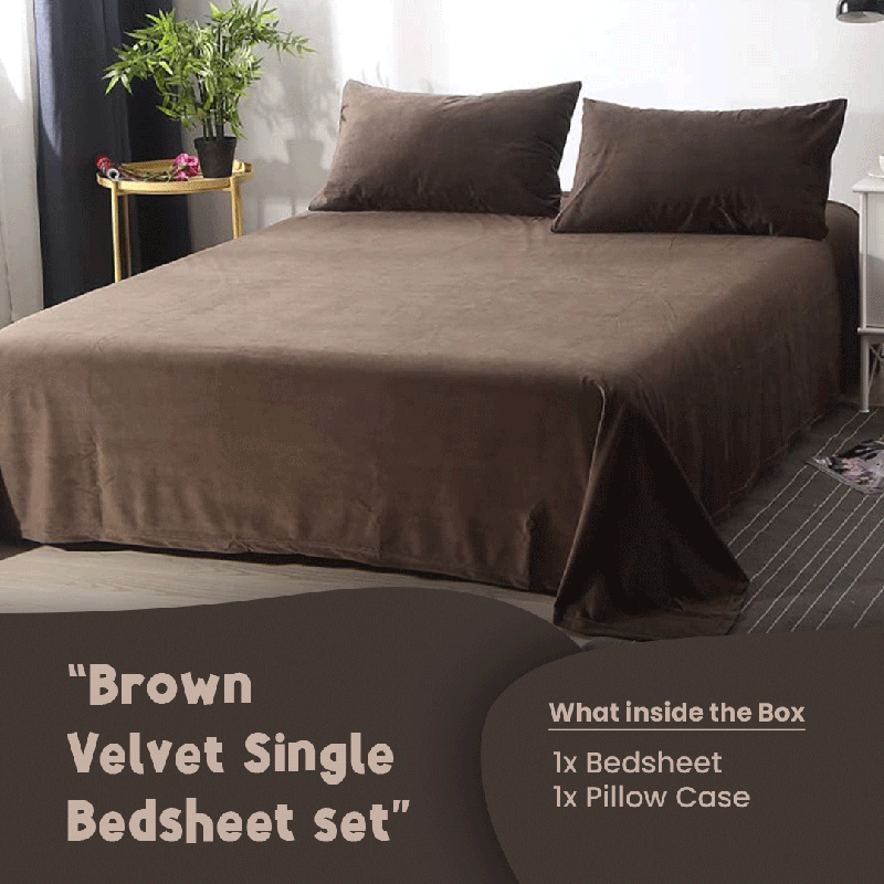 Brown Velvet - Luxury Bed Sheet Set - Windsorlino.com