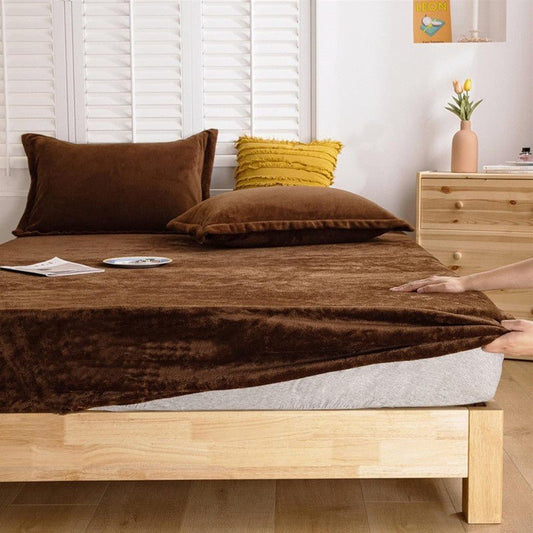 Brown Velvet - Luxury Fitted Sheet - Windsorlino.com