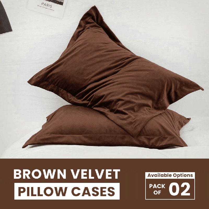 Brown Velvet - Pillow Cases - Windsorlino.com