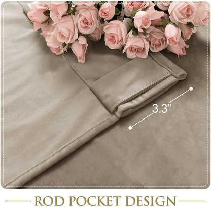 Camel Beige - Velvet Window Curtains (Ultra Soft) - Windsorlino.com