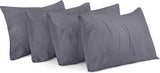 Charcoal Grey Plain Pillow Case-Pack of 4