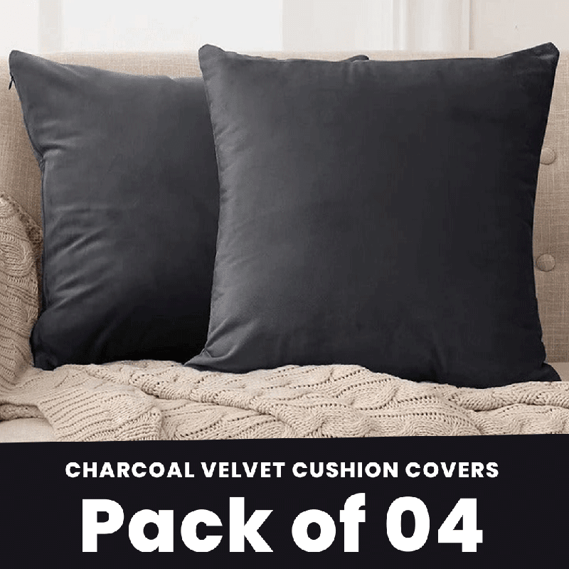 Charcoal - Velvet Cushion Covers - Windsorlino.com