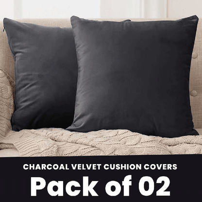 Charcoal - Velvet Cushion Covers - Windsorlino.com