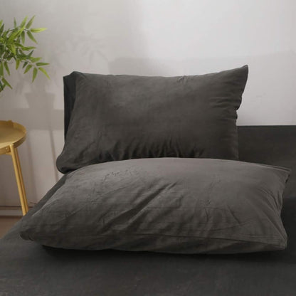Charcoal Velvet - Luxury Bed Sheet Set - Windsorlino.com