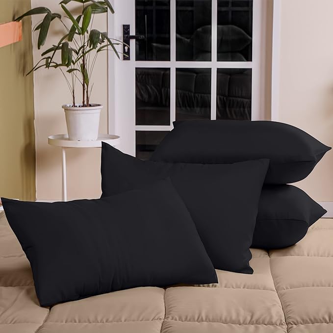 Ferrera Black Pillow Case - Pack of 4 - Windsorlino.com