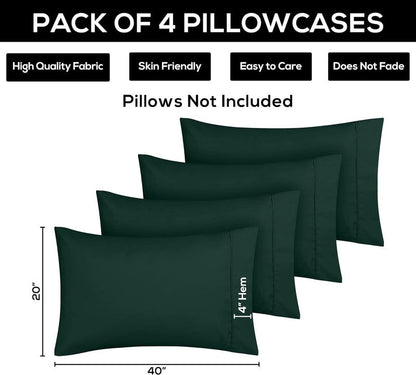 Ferrera Castleton Green Pillow Case - Pack of 4 - Windsorlino.com